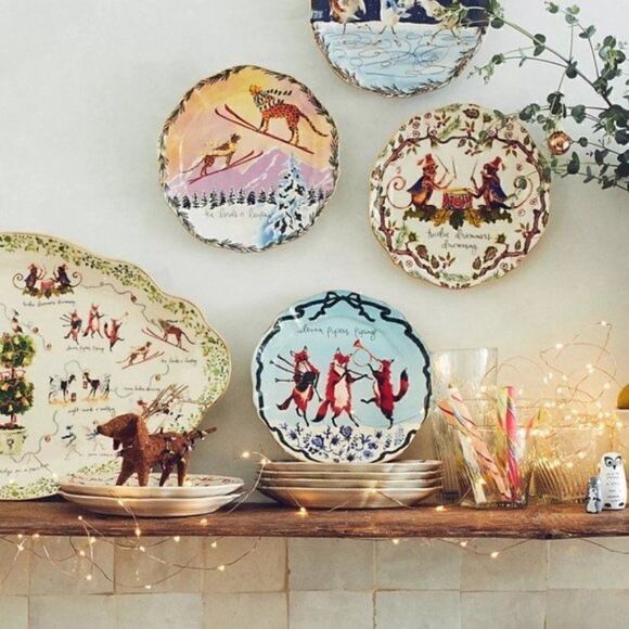 ANTHROPOLOGIE 12 Days Two Turtledoves Plate - Picture 3 of 14